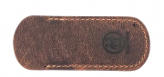 KLAAS Stecketui Kamelleder dunkelbraun 8,8 cm x 3,8 cm