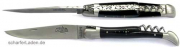 11 cm FORGE DE LAGUIOLE LUXE Taschenmesser Korkenzieher Doppelplatine Horn schwarz poliert 2-teilig