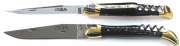 12 cm FORGE DE LAGUIOLE TRADITION Taschenmesser Korkenzieher Messingbacken Verbundfaser schwarz 2-teilig
