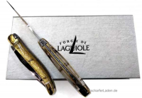 9 cm FORGE DE LAGUIOLE  TRADITION PAILLETTE OR Taschenmesser Acryl Goldstaub