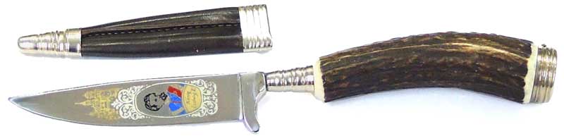 HUBERTUS Modell KNIG LUDWIG Trachtenmesser Bunttzung Hirschhorn 11 cm