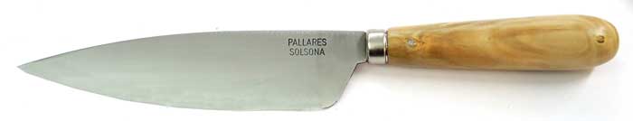 Pallares Messer  mit feststehender breiter Klinge Griff Buchsbaum  Klinge 16,5cm