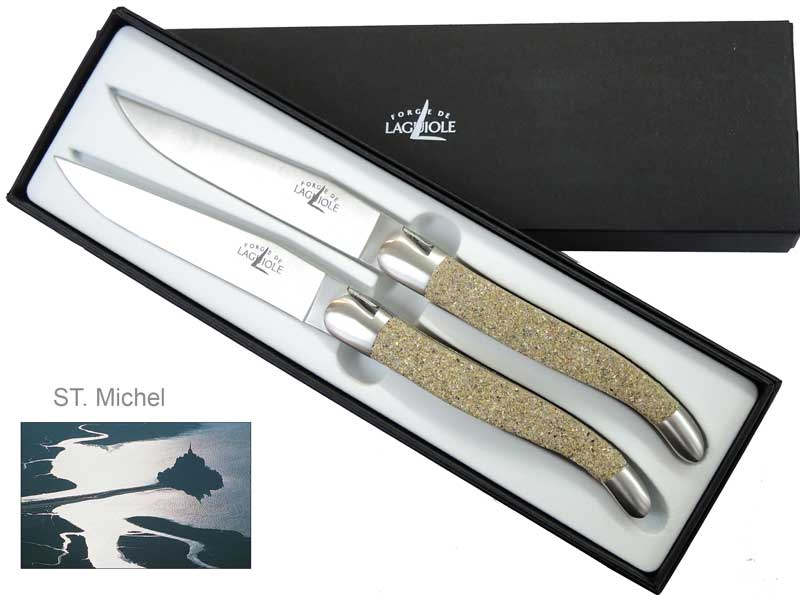 Sand FORGE DE LAGUIOLE ST. MICHEL Steakmesser satiniert Set 2-teilig