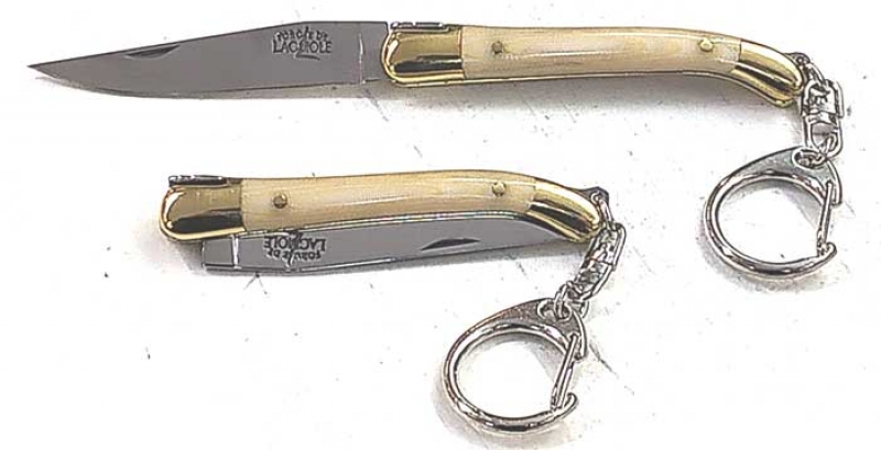 7 cm Mini FORGE DE LAGUIOLE Messer mit Schlsselanhnger Griff Beige