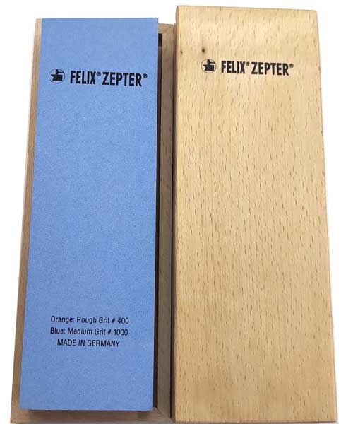 FELIX Kombinationschleifstein mit Holzbox  Körnung 400/1000