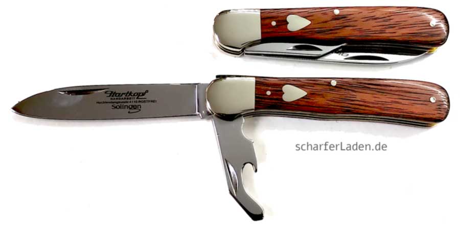 125 HARTKOPF knife  Federdrcker redwood