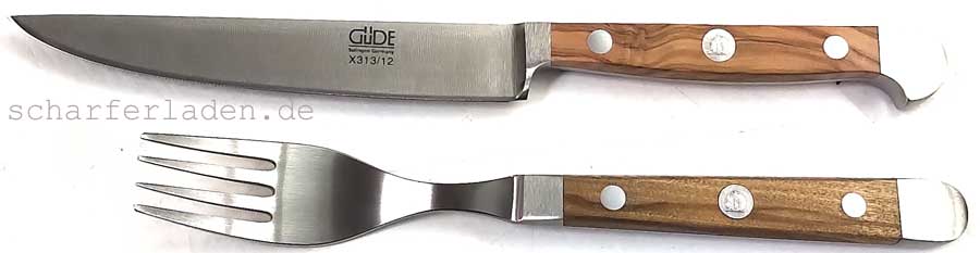 GDE Steakknife and fork  ALPHA OLIVE