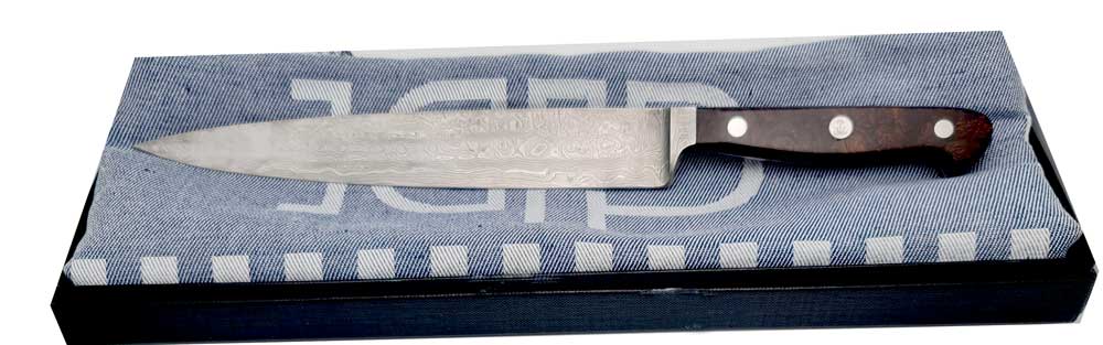 GDE BALBACH Serie DAMAST Ham knife Damascus steel desert ironwood 20,5 cm