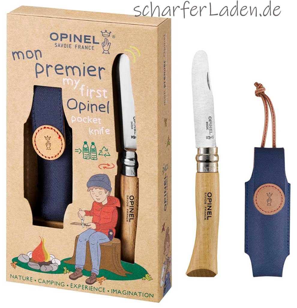 07 OPINEL childrens knife stainless beech wood natural case