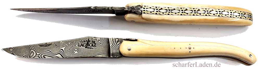 FORGE DE LAGUIOLE Serie LUXE Pocket Knife PLEIN MANCHE camel bone carbon damaskus