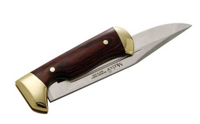 Muela extension knife 2 pieces with leather case in brown