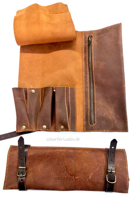 PALLARES knife bag leather brown