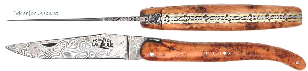 FORGE DE LAGUIOLE Serie COLLECTION Pocket Knife Double Blade Brass Juniper not stainless