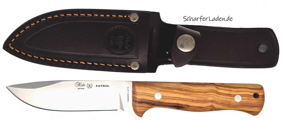 NIETO belt knife PATROL with leather sheath 2-piece