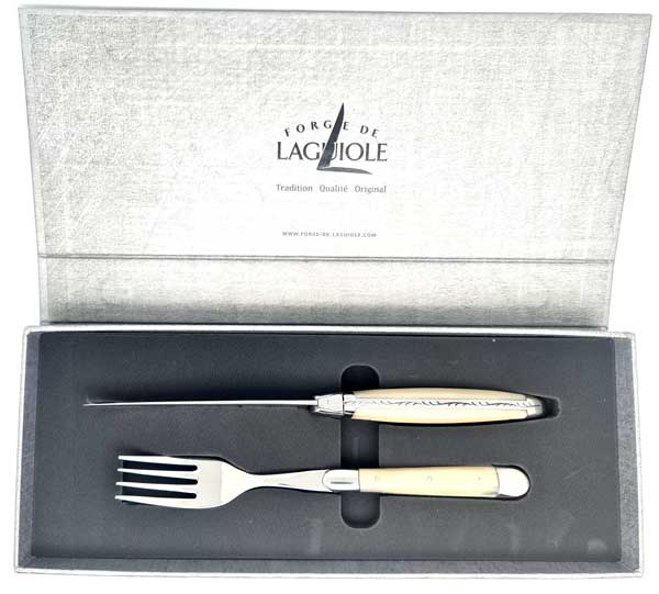FORGE DE LAGUIOLE Steak cutlery ACRYL GLASS OPALESCENCE polished