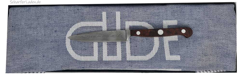 GDE lard knife Damascus steel desert ironwood pit cloth set 2-piece