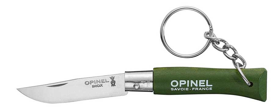 4 OPINEL pocket knife green  with keychain