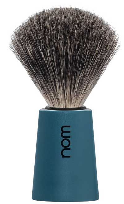 MHLE NOM Shaving Brush CARL badger hair Handle material plastic Petrol blue