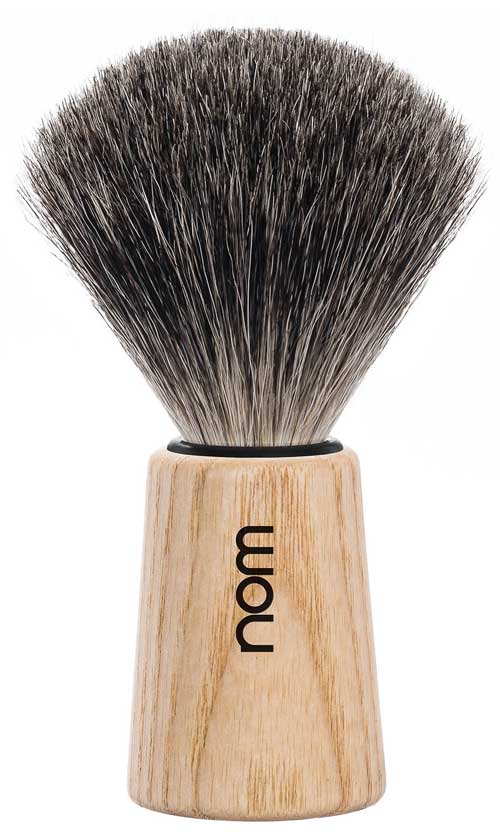 MHLE NOM shaving brush THEO, pure badger hair - handle material Pure Ash