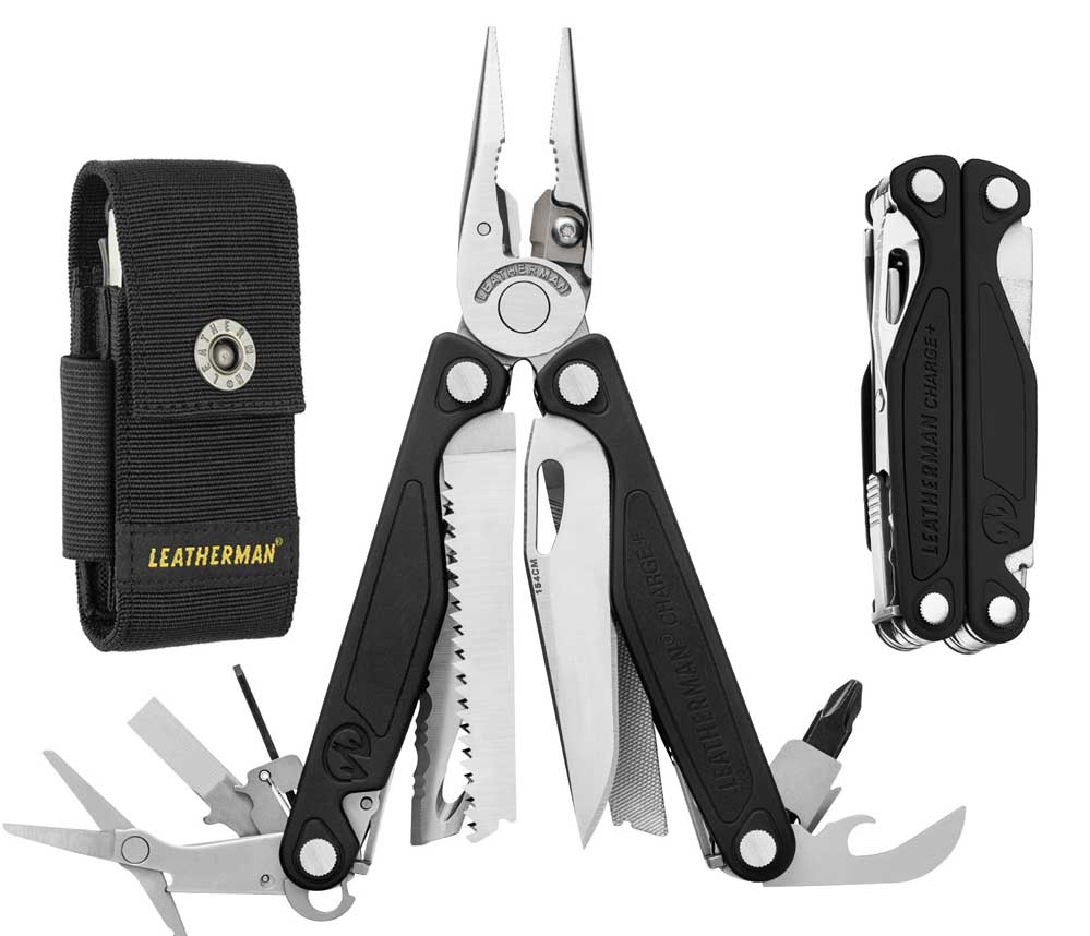 LEATHERMAN CHARGE+ Multi-Tool black with case, clip and bit set