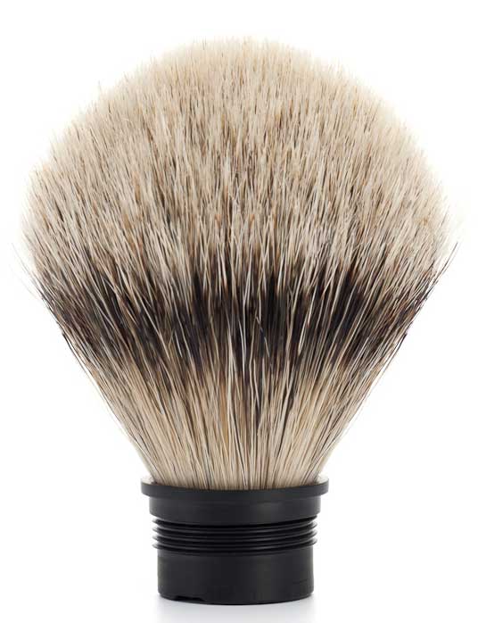 MHLE replacement brush head silver tip badger pluck
