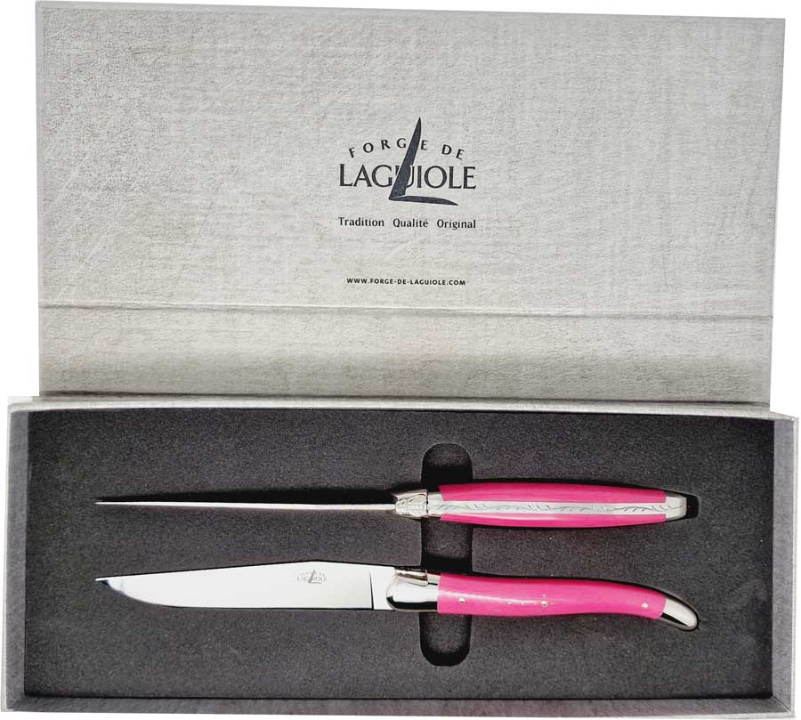 Composite fiber ROSA FORGE DE LAGUIOLE 2 steak knives polished