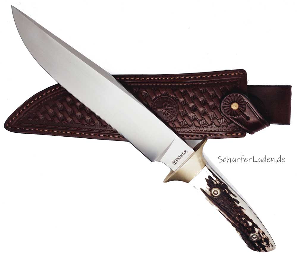 BKER ARBOLITO EL GIGANTE 2.0 hunting knife stag horn with leather sheath