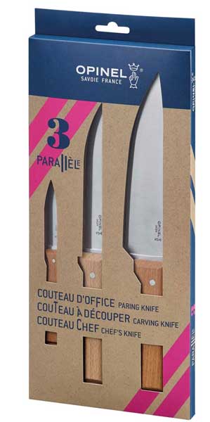 OPINEL Cooking knife set wooden handle