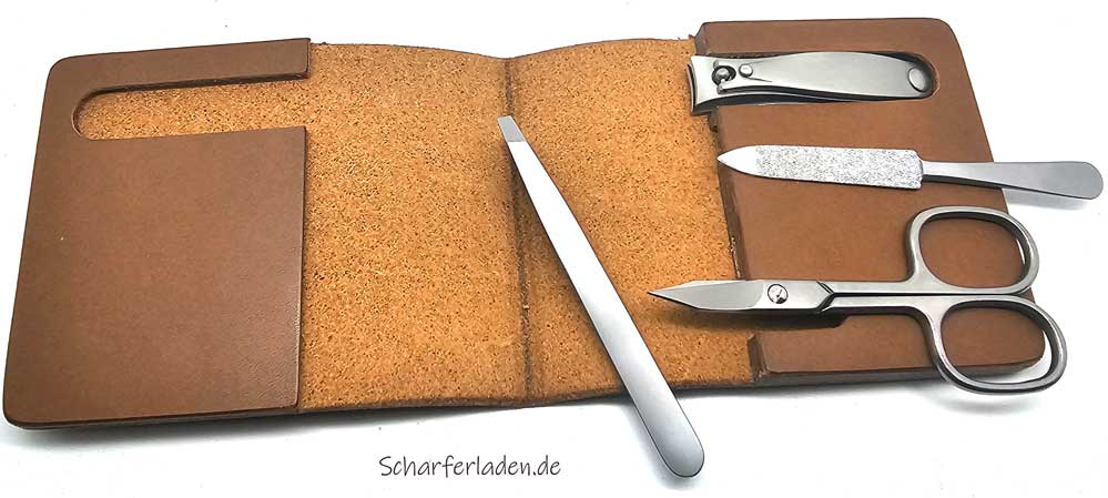MHLE TRAVEL manicure set with cowhide leather case