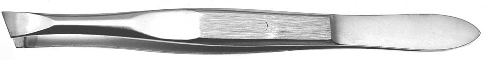 1909 RDTER tweezers slanted stainless satin finish 7.9 cm