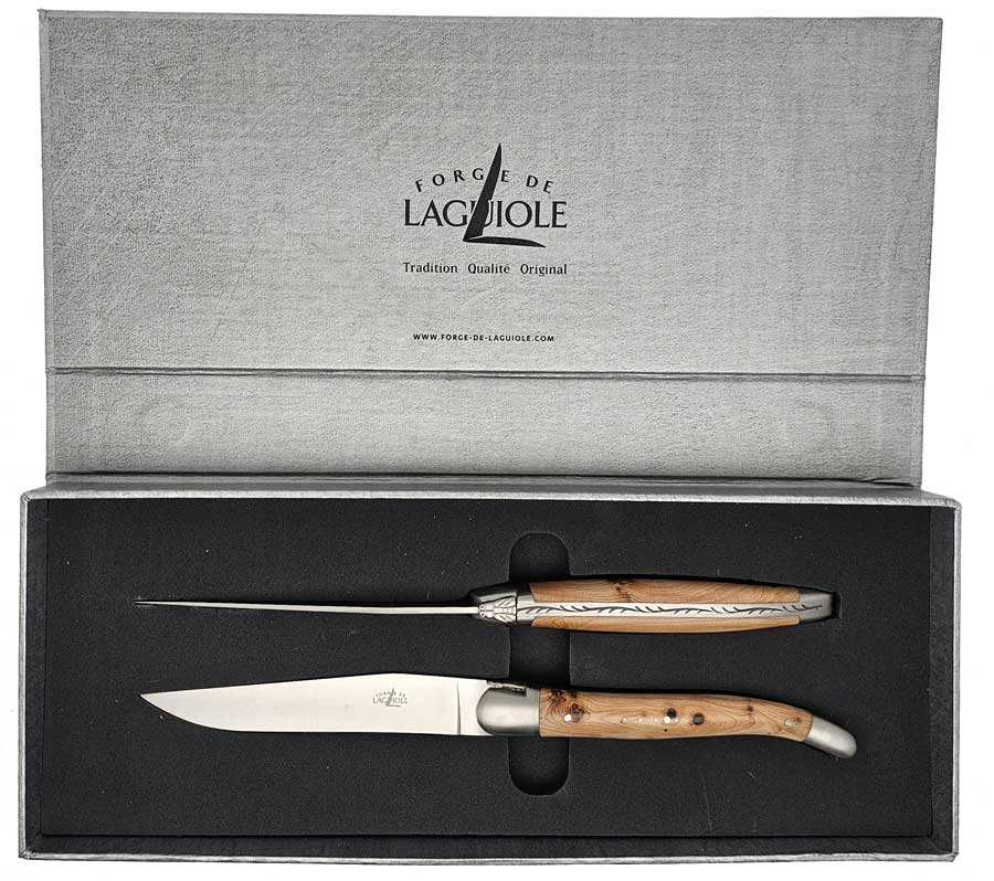 JUNIPER FORGE DE LAGUIOLE Steak knife satin set 2-piece