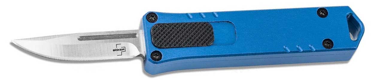BKER PLUS Micro USB OTF switchblade knife blue