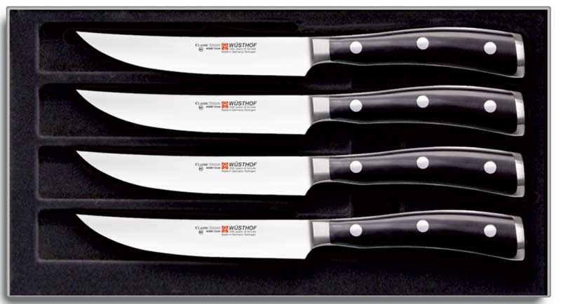 WSTHOF CLASSIC IKON Steakmesser schwarz Set 4-teilig