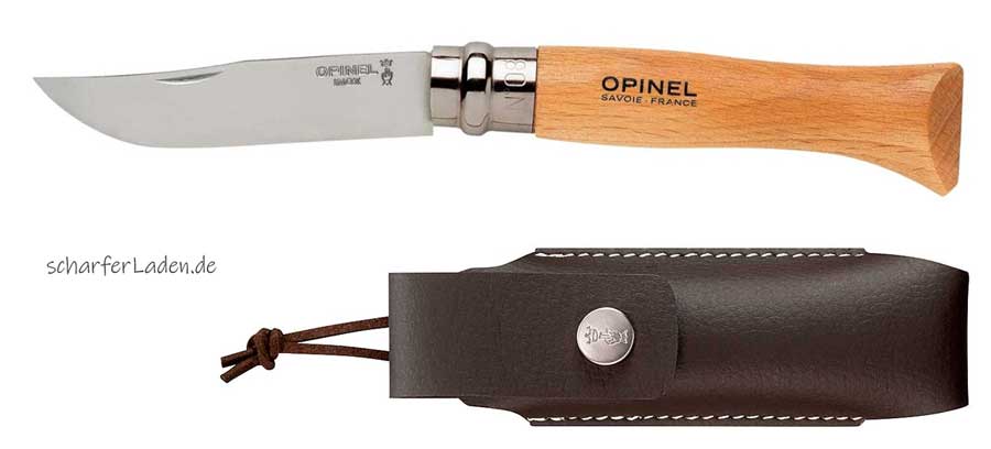OPINEL Model No. 8 Pocket Knife beech wood case stainless