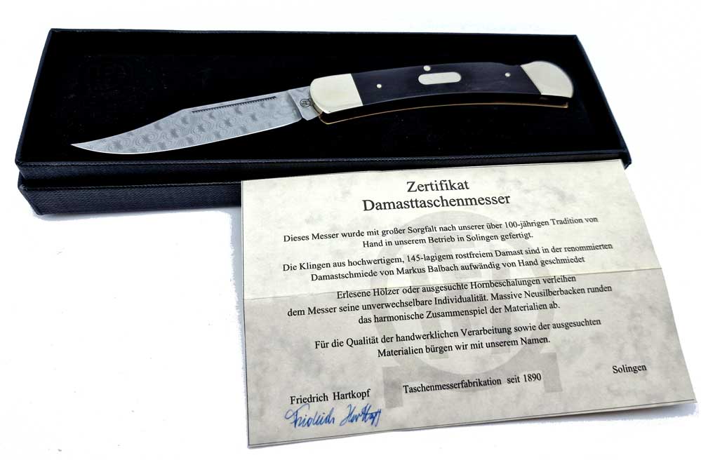 HARTKOPF Model 290 Pocket knife ebonydamascus