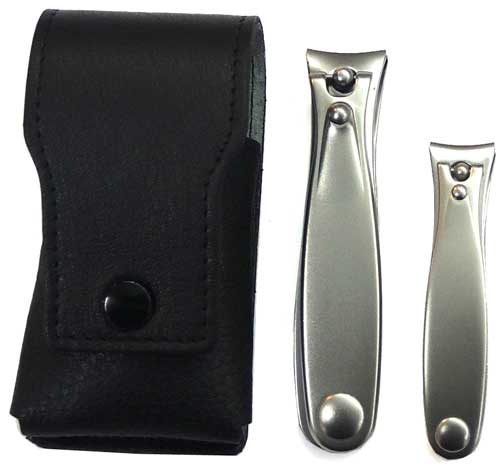 2 luxury nail scissors Solingen incl. leather case