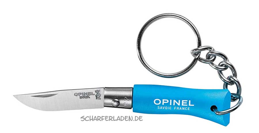 2 OPINEL Mini-Messer  blau  mit Schlüsselanhänger