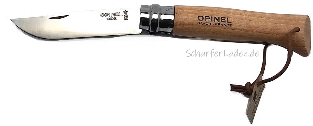 8 OPINEL Model Pocket Knife stainless with leather strap