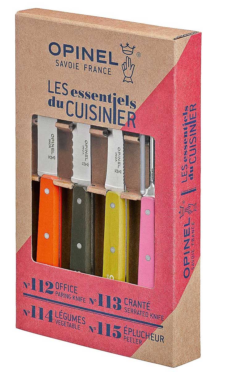 OPINEL LES ESSENTIELS DE CUISINIER FIFTIES kitchen knives chefs knife set 4-piece