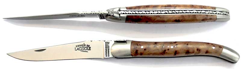 11cm FORGE DE LAGUIOLE Serie LUXE Pocket knife Thuja wood satin finish