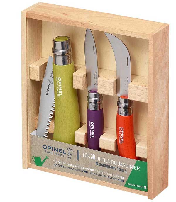 3 Gardeners knives Present Set Opinel