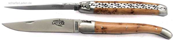 FORGE DE LAGUIOLE Serie LUXE Pocket Knife double sinker carbon steel juniper wood satin finish 11 cm