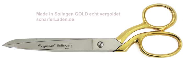 23 cm Schneiderschere Luxus Schneiderschere Solingen Gold echt hartvergoldet 9.5  Zoll