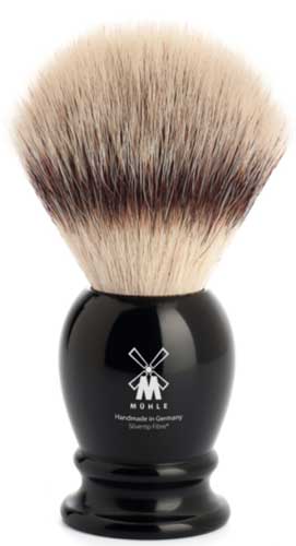 MHLE Series CLASSIC shaving brush Silvertip Fibre precious resin black