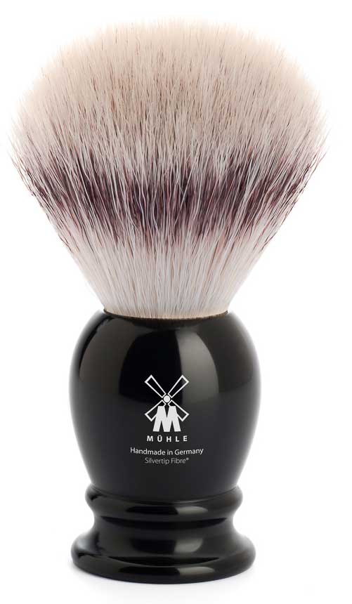 CLASSIC - Shaving brush by MHLE, Silvertip Fibre, handle material precious resin black
