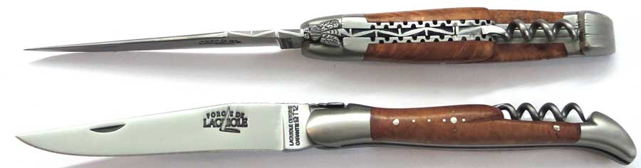 FORGE DE LAGUIOLE Serie LUXE pocket knife with corkscrew briar satin finish 2-piece
