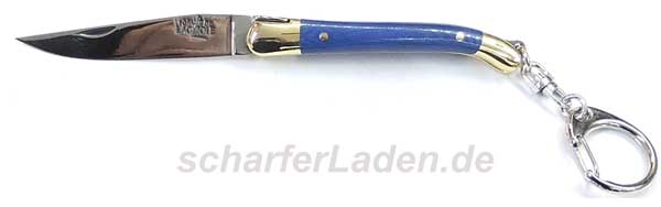 7 cm Mini Forge de Laguiole Messer mit Schlsselanhnger Blau