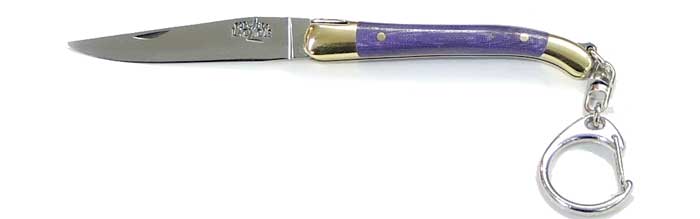 7 cm Mini Forge de Laguiole Messer mit Schlsselanhnger  Violett