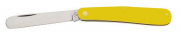 KLAAS Taschenobstmesser Taschenbrötchenmesser Wellenschliff gelb rostfrei