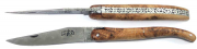 12 cm FORGE DE LAGUIOLE LUXE Taschenmesser Plein Manche Doppelplatine Damast Wacholderholz